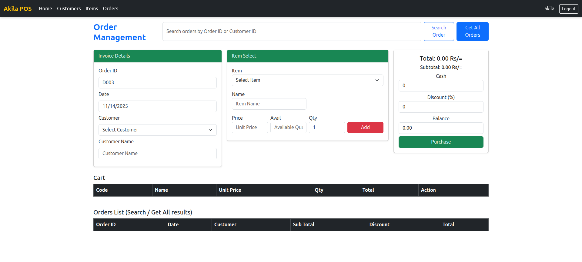 NS Grocery website screenshot
